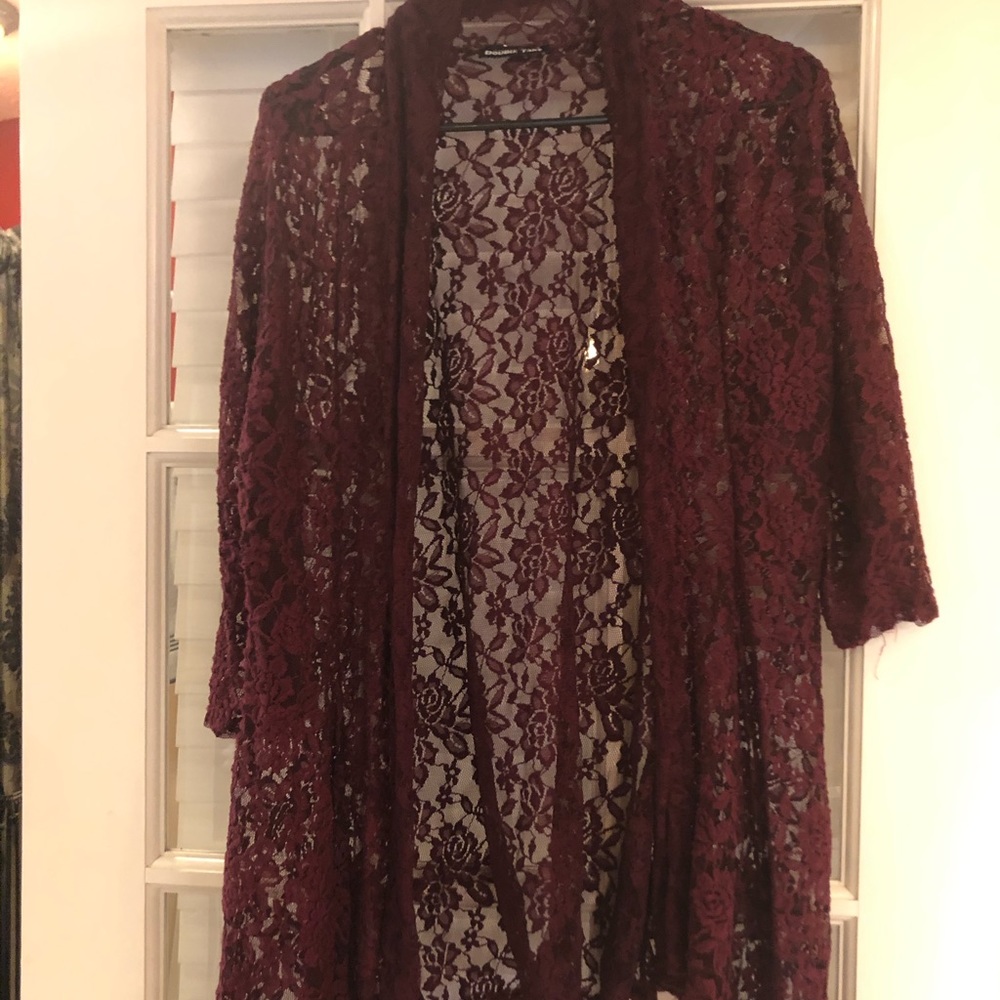 Wine colored lace tunic
